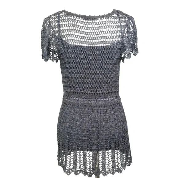 Marks & Spencer Gray Knit Lace Top - Picture 4 of 5